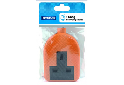 Status 1 Gang 13 Amp Heavy Duty Orange Socket